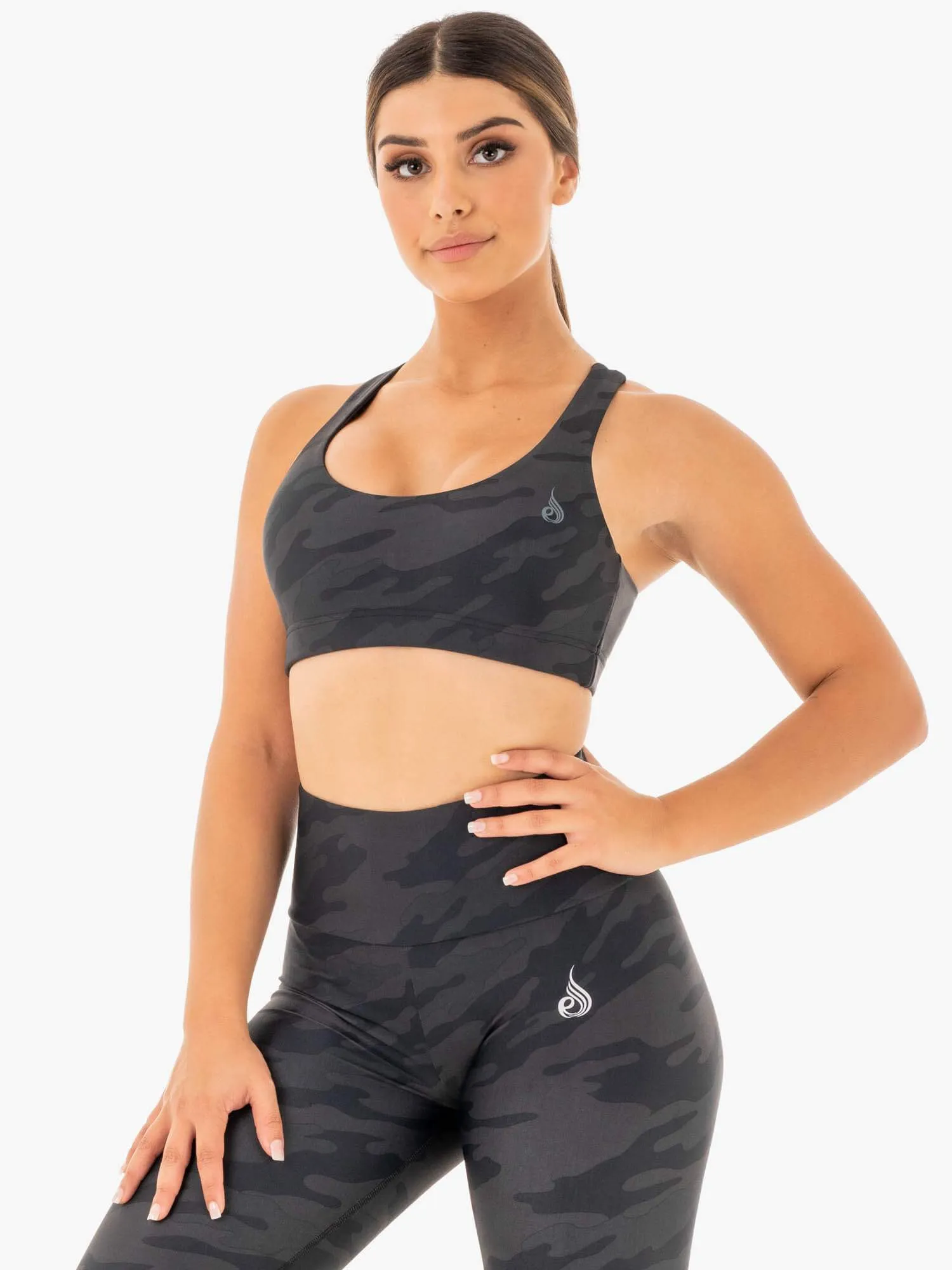 Camo Sports Bra - Black Camo