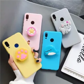 Cartoon Cute Animal Bracket Phone Case With Holder