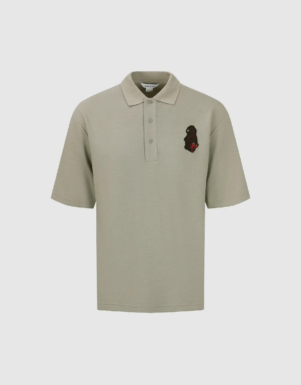 Cartoon Embossed Loose Polo Shirt