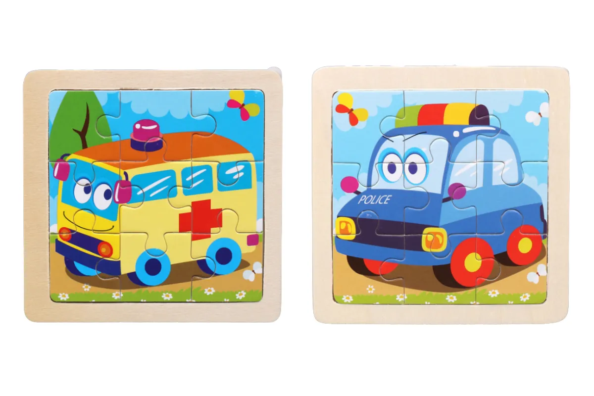 Cartoon Transport Mini Wooden Puzzle