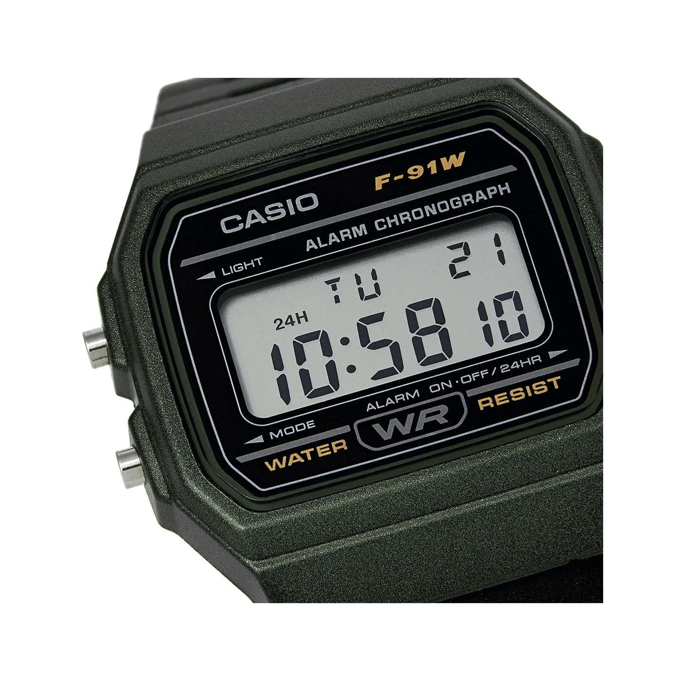 Casio Watch Classic Sports Digital Black/Green F-91WM-3ADF