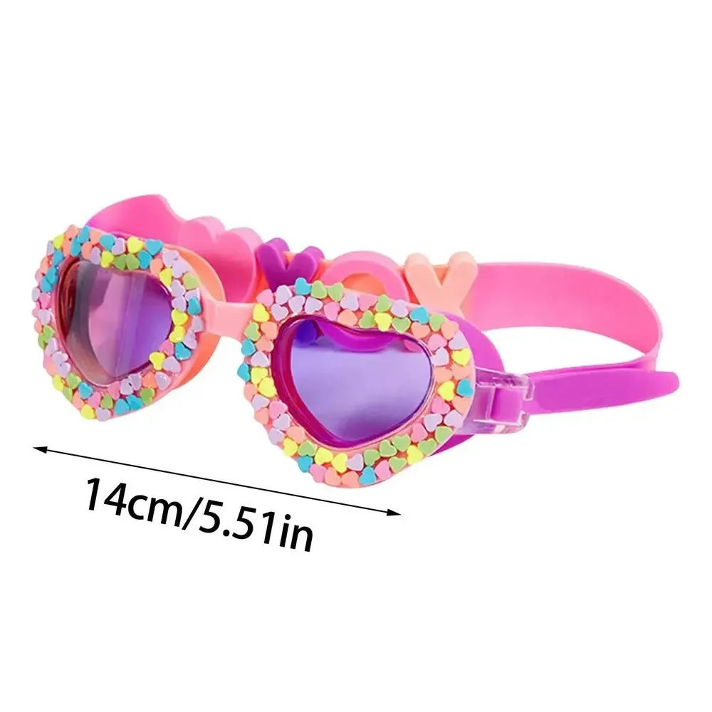 Children's Swimming Goggles Pink Beaded Hearts