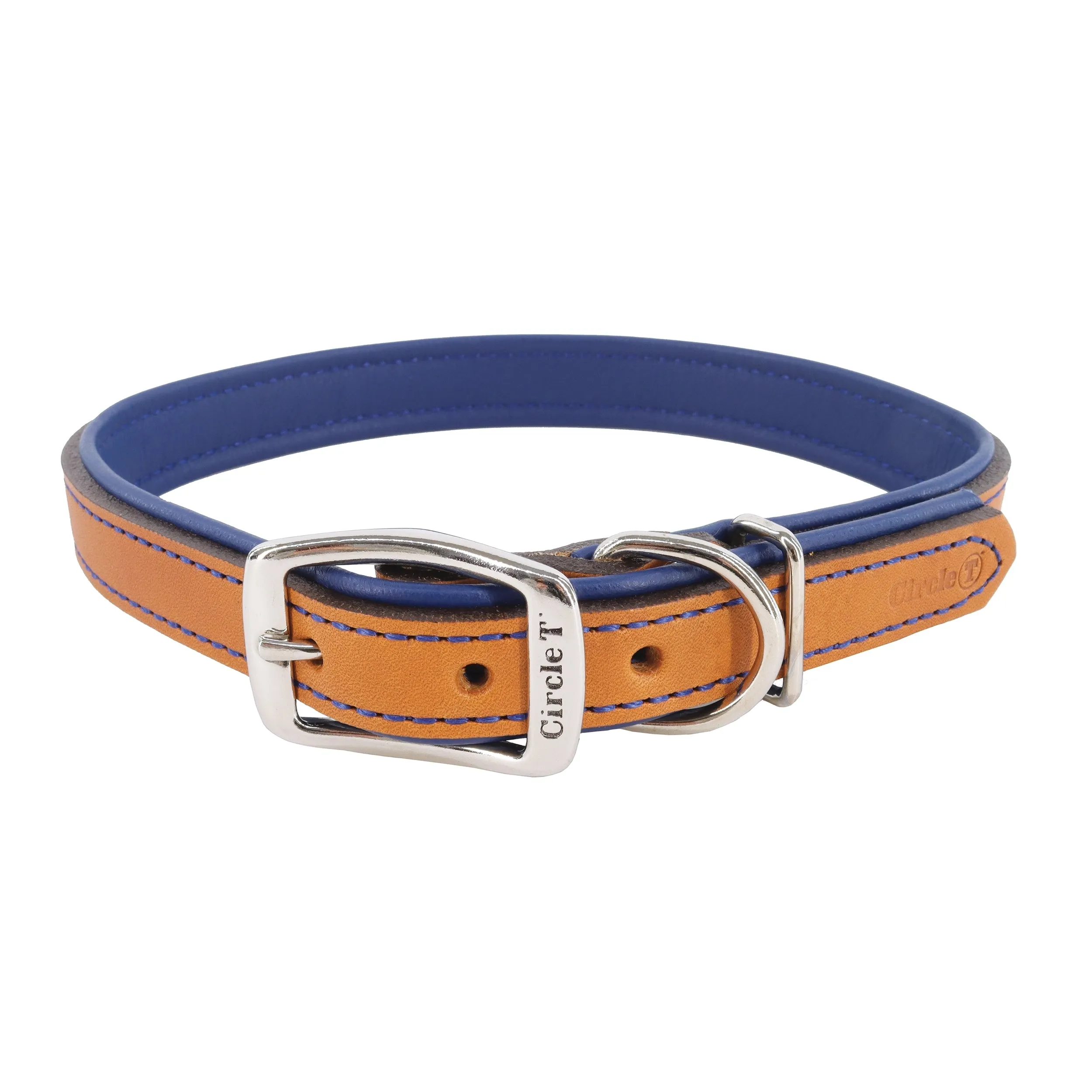 Circle T Layered Fashion Leather Dog Collar, Large 24