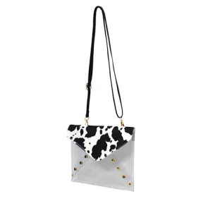 Clear Black Cow Fashion Stadium Cross Body Bag