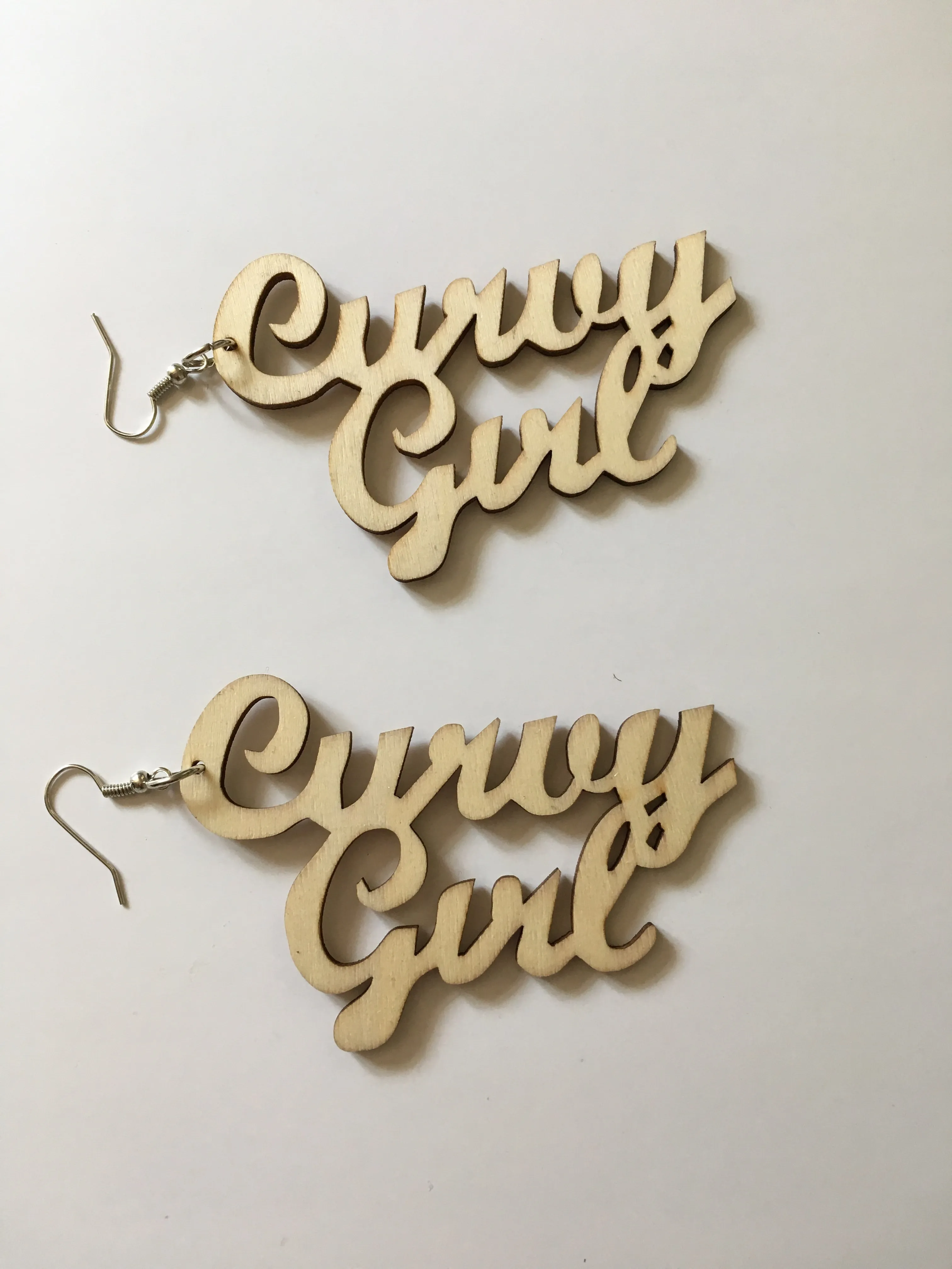 Curvy Girl Wooden Earrings