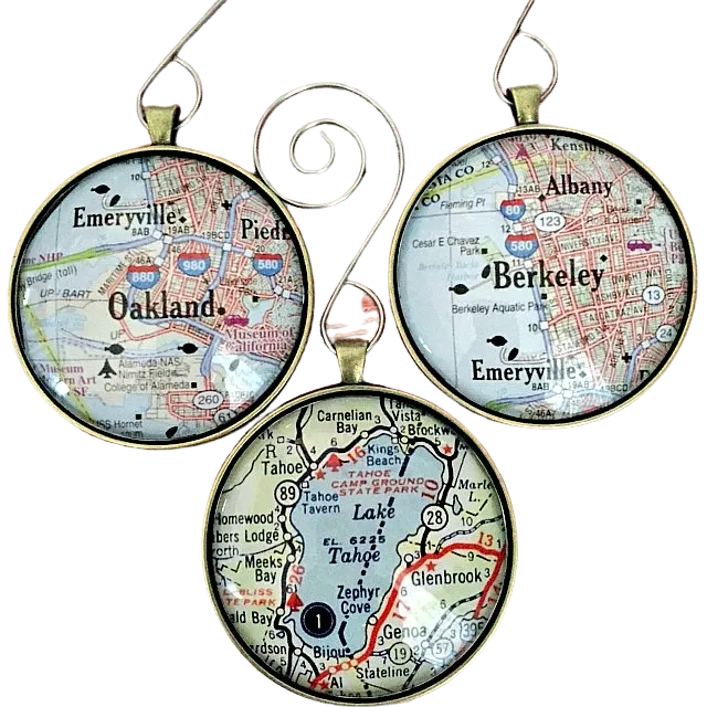 Custom Map Christmas Ornaments