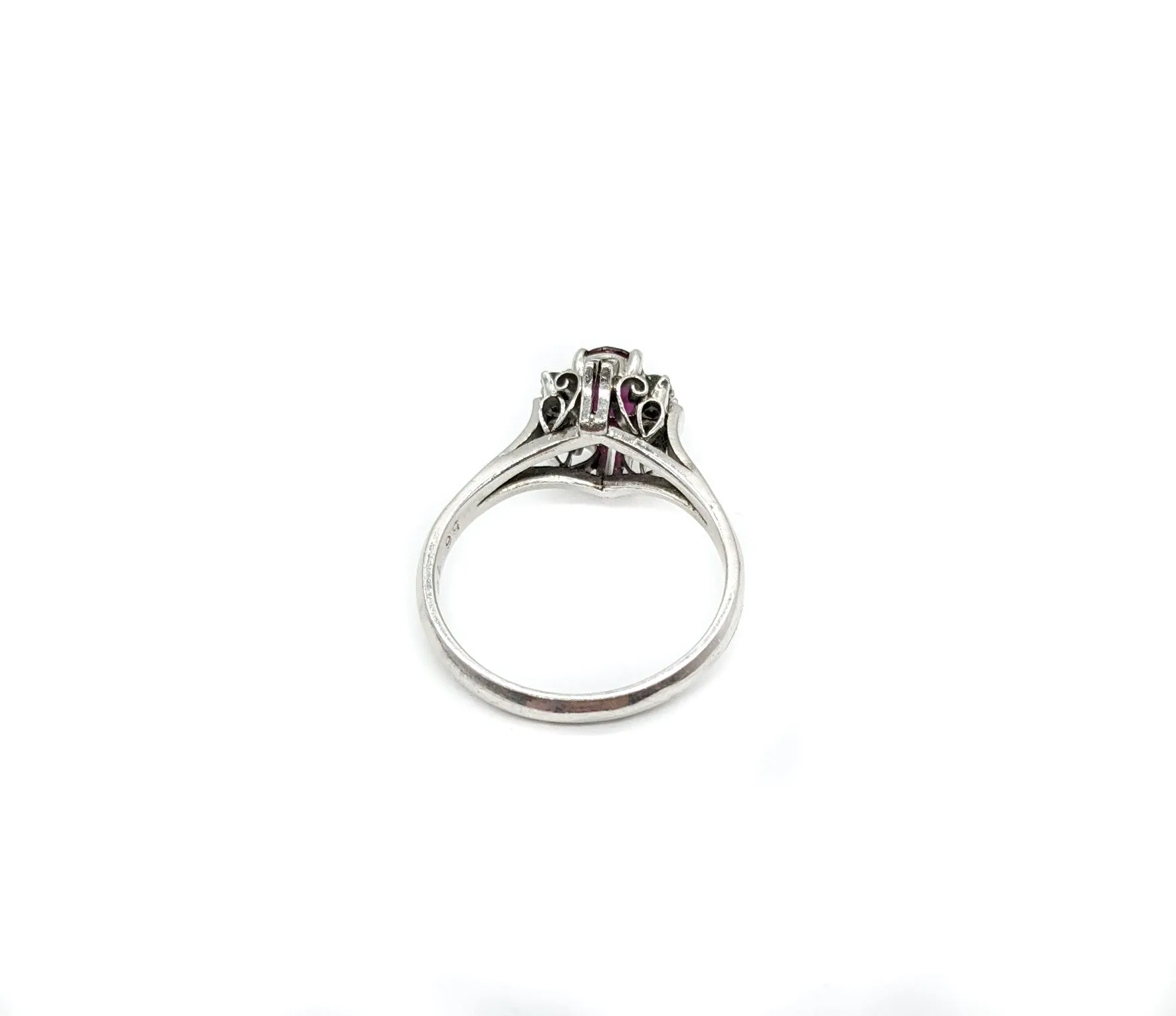 Diamond and rhodolite ladies fashion ring