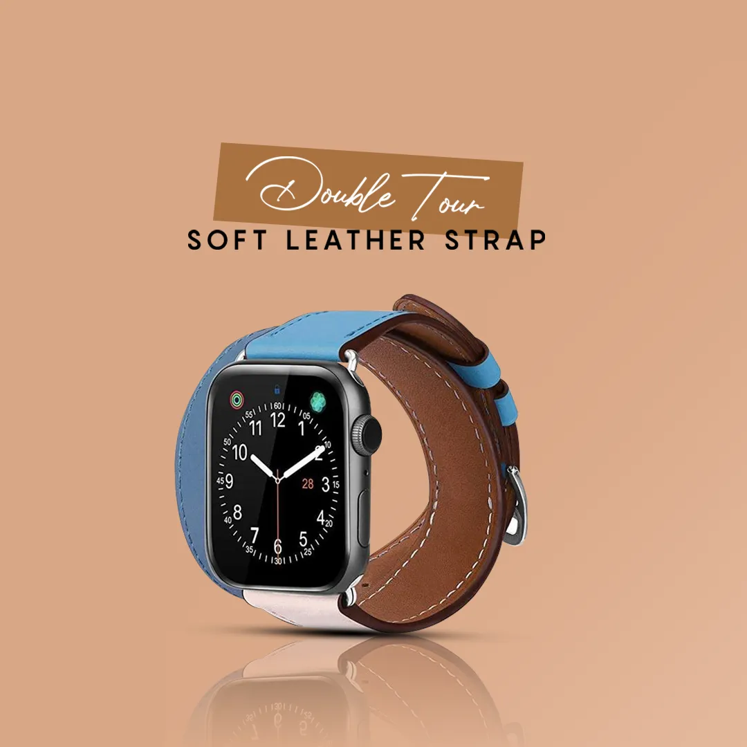 Double Tour Soft Leather Watch Strap