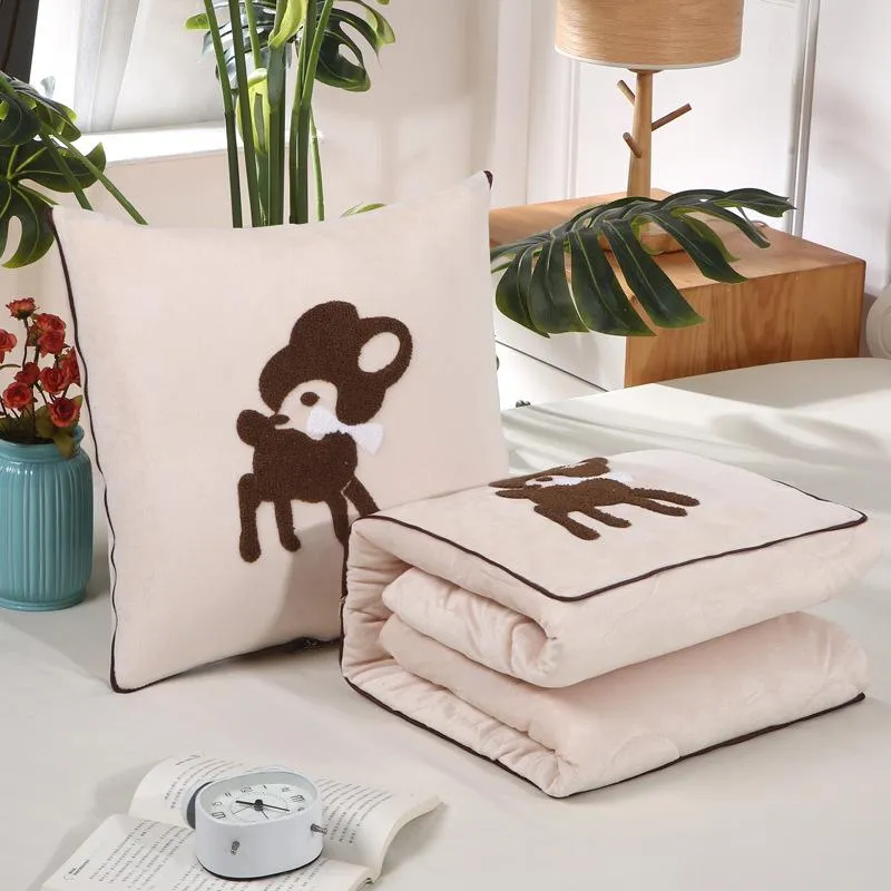 Embroidery Dual-Use Multi-Function Cartoon Pillow