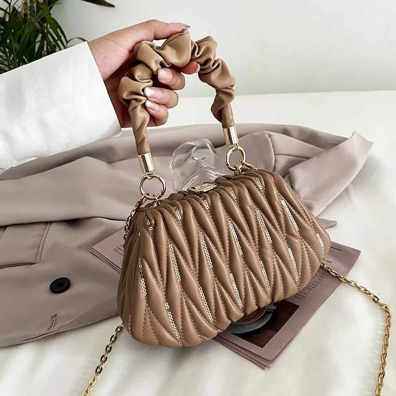 Fashion Chain Pleated Portable Messenger Women's Bag