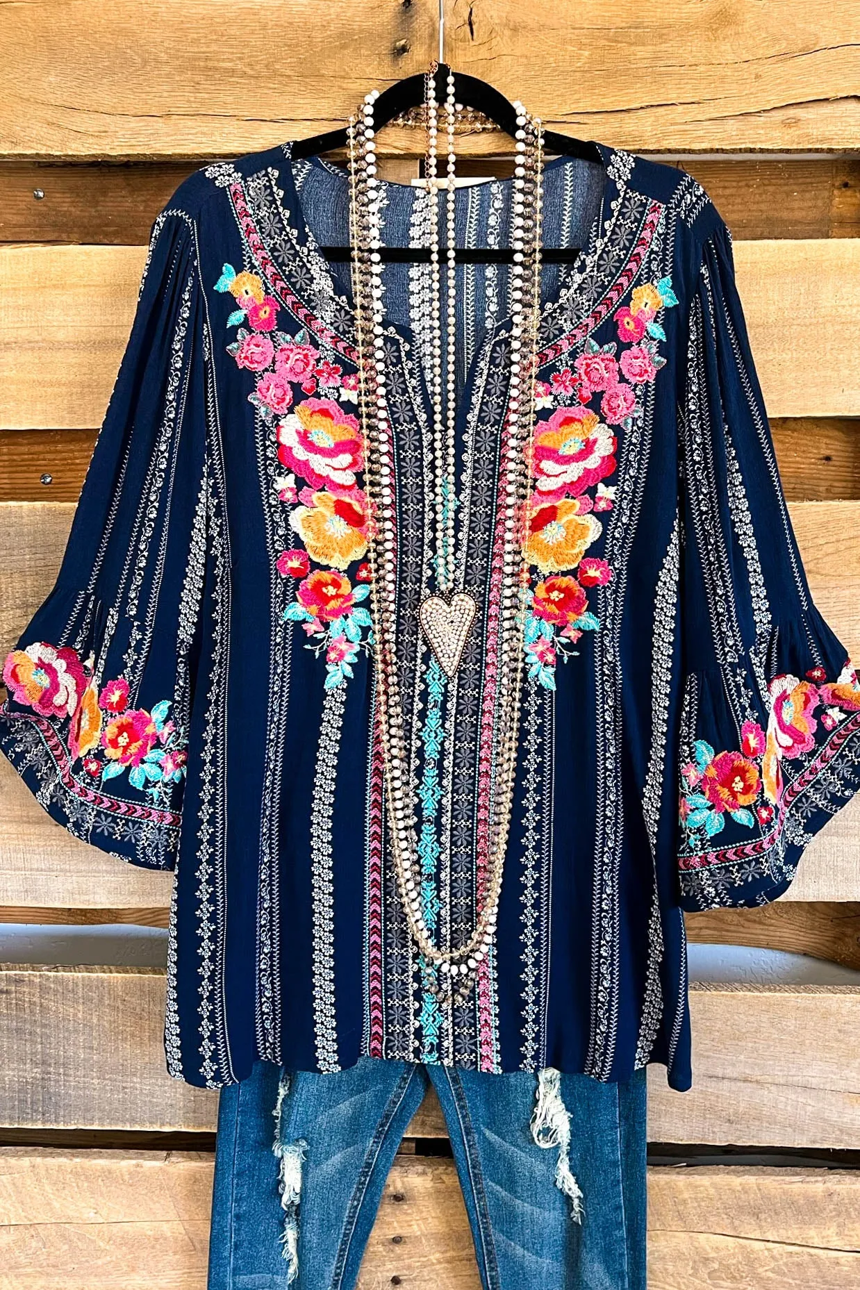 Fashion Life Top - Navy/Multi