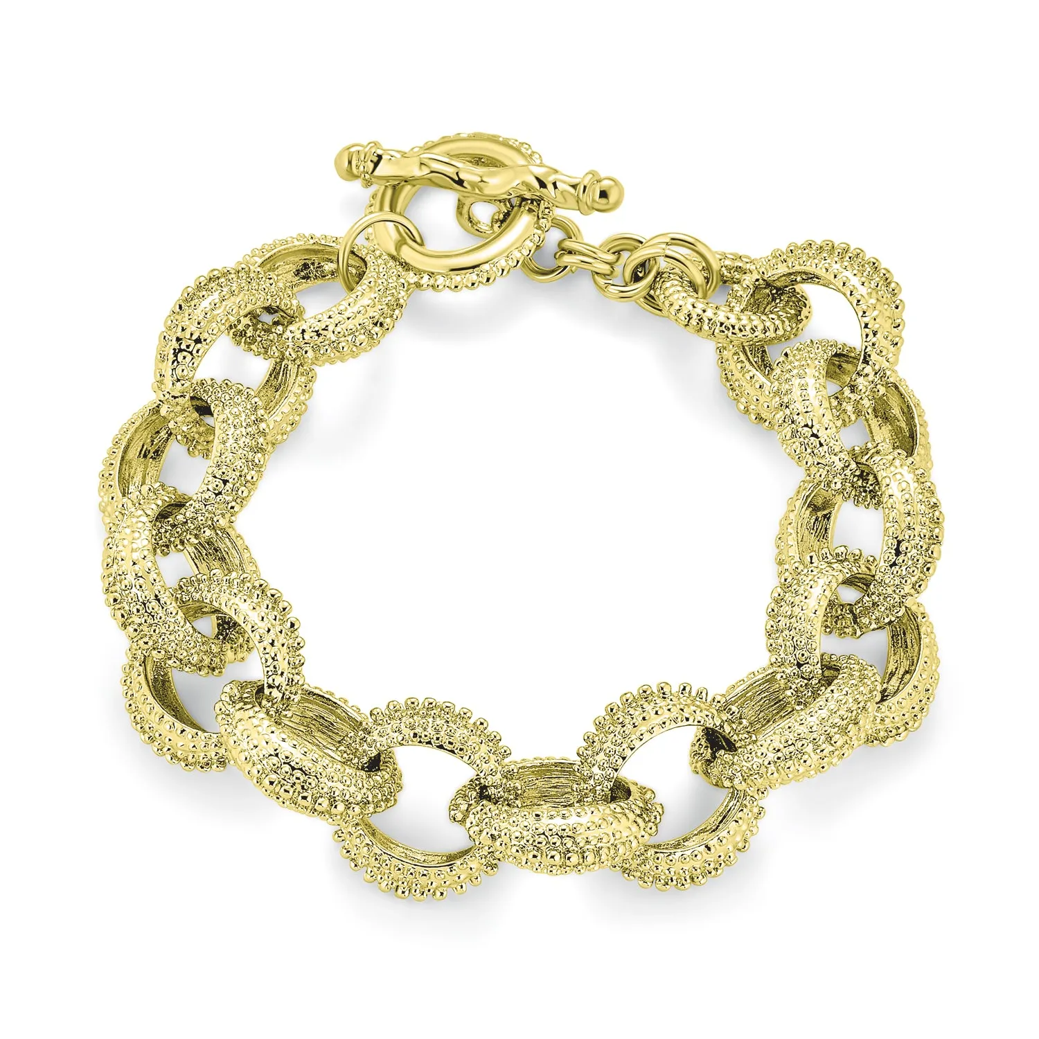 Fashion Statement Oval Chain Chunky Matt Textured Necklace Bracelet