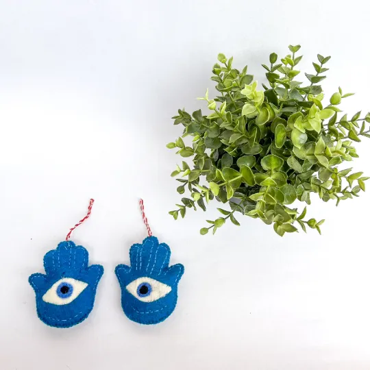 Felt Evil Eye Ornaments