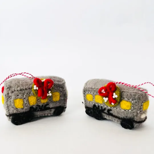 Felt NYC Train Ornaments