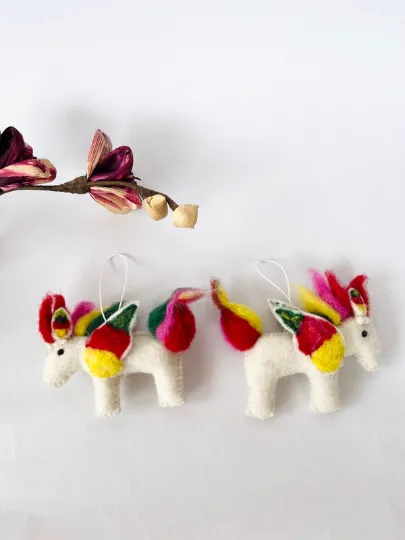 Felt Unicorn Ornaments