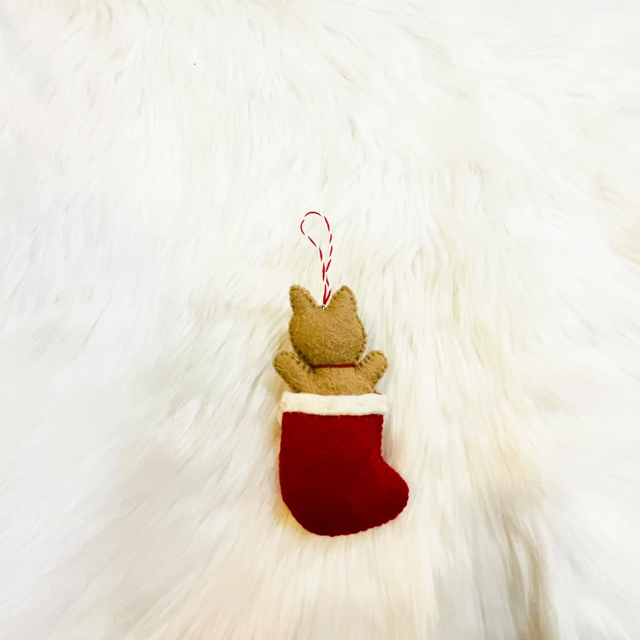 Felted Cat Christmas Ornaments/Holiday Decoration