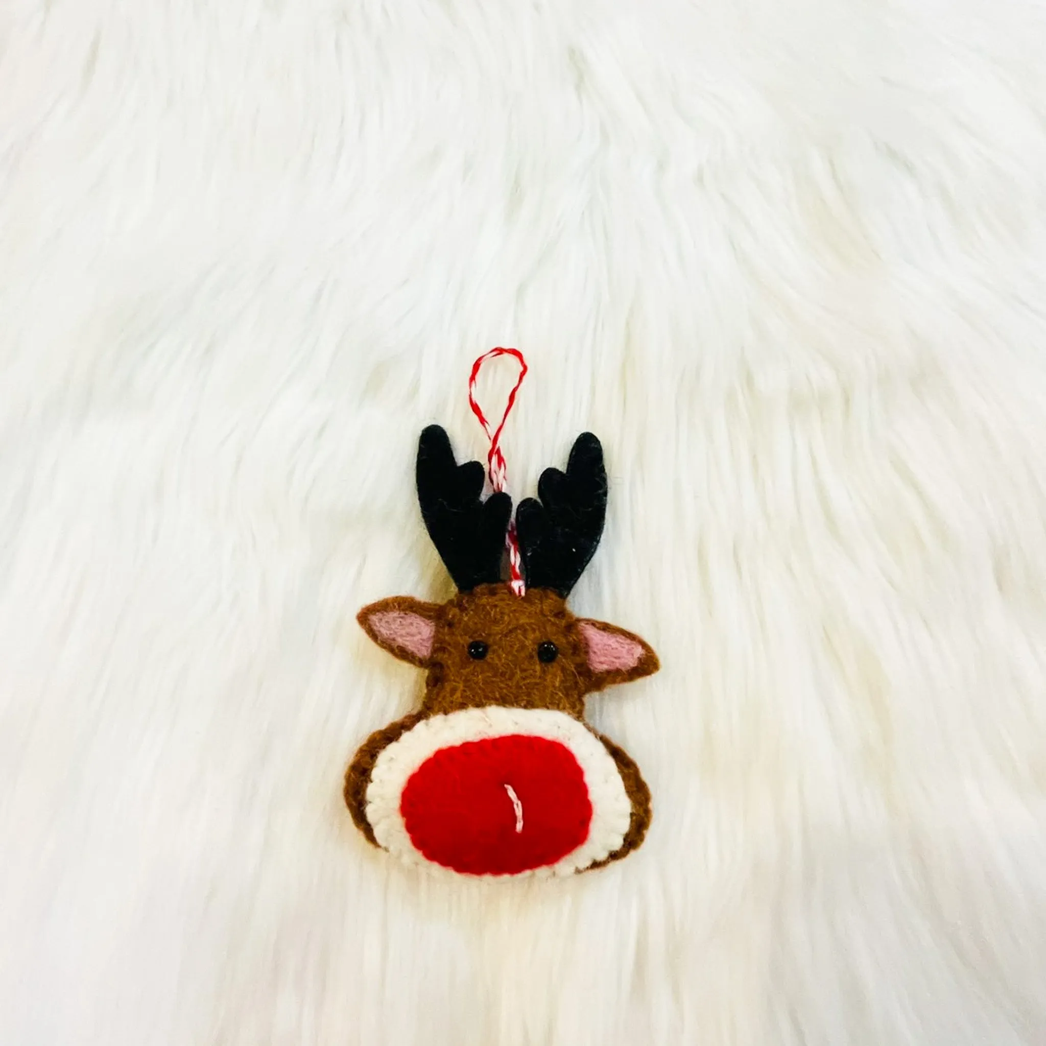 Felted Reindeer Christmas Tree Ornaments