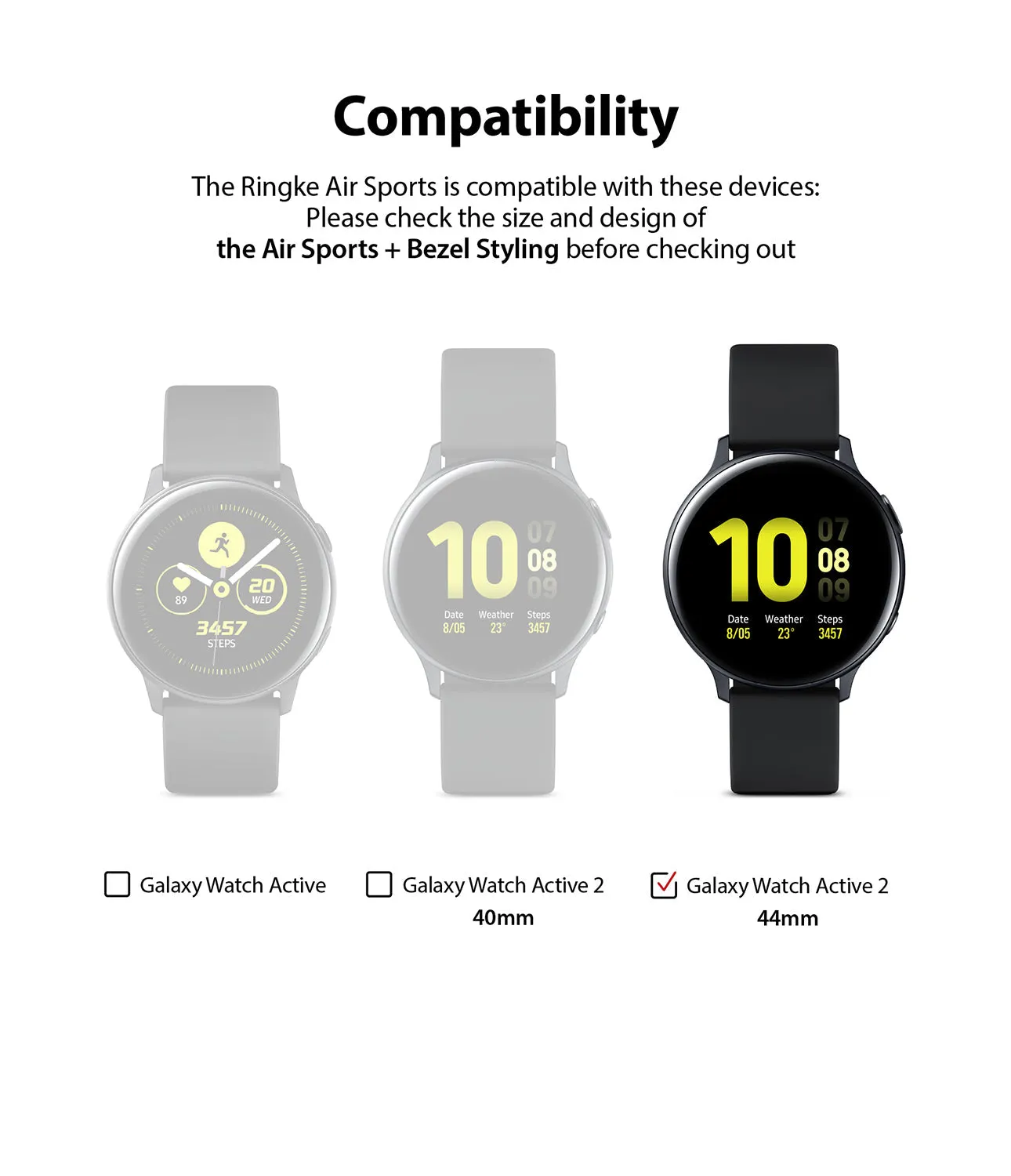 Galaxy Watch Active 2 44mm | Air Sports Matte Clear   Bezel Styling