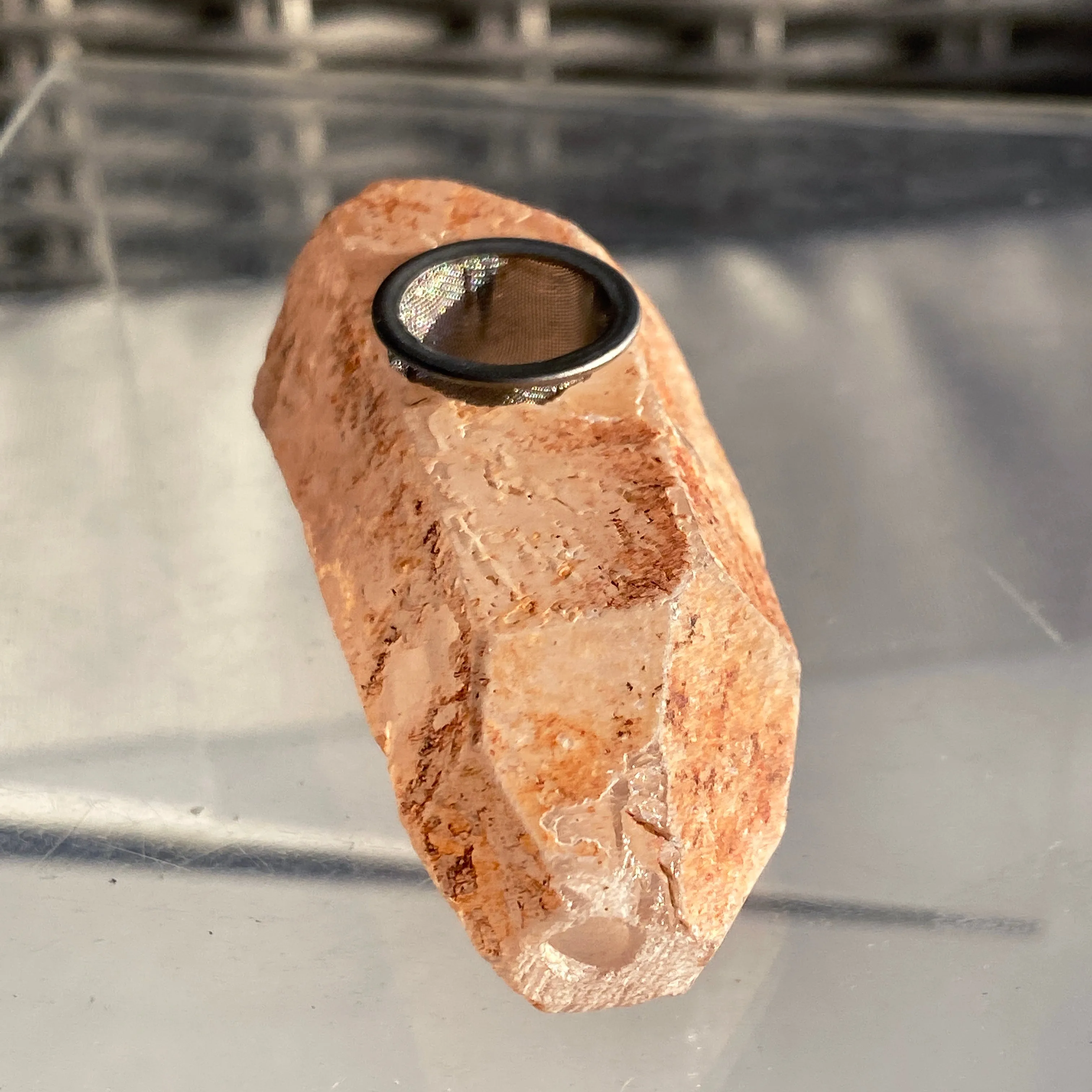 Genuine Lemurian Quartz gemstone Pipe