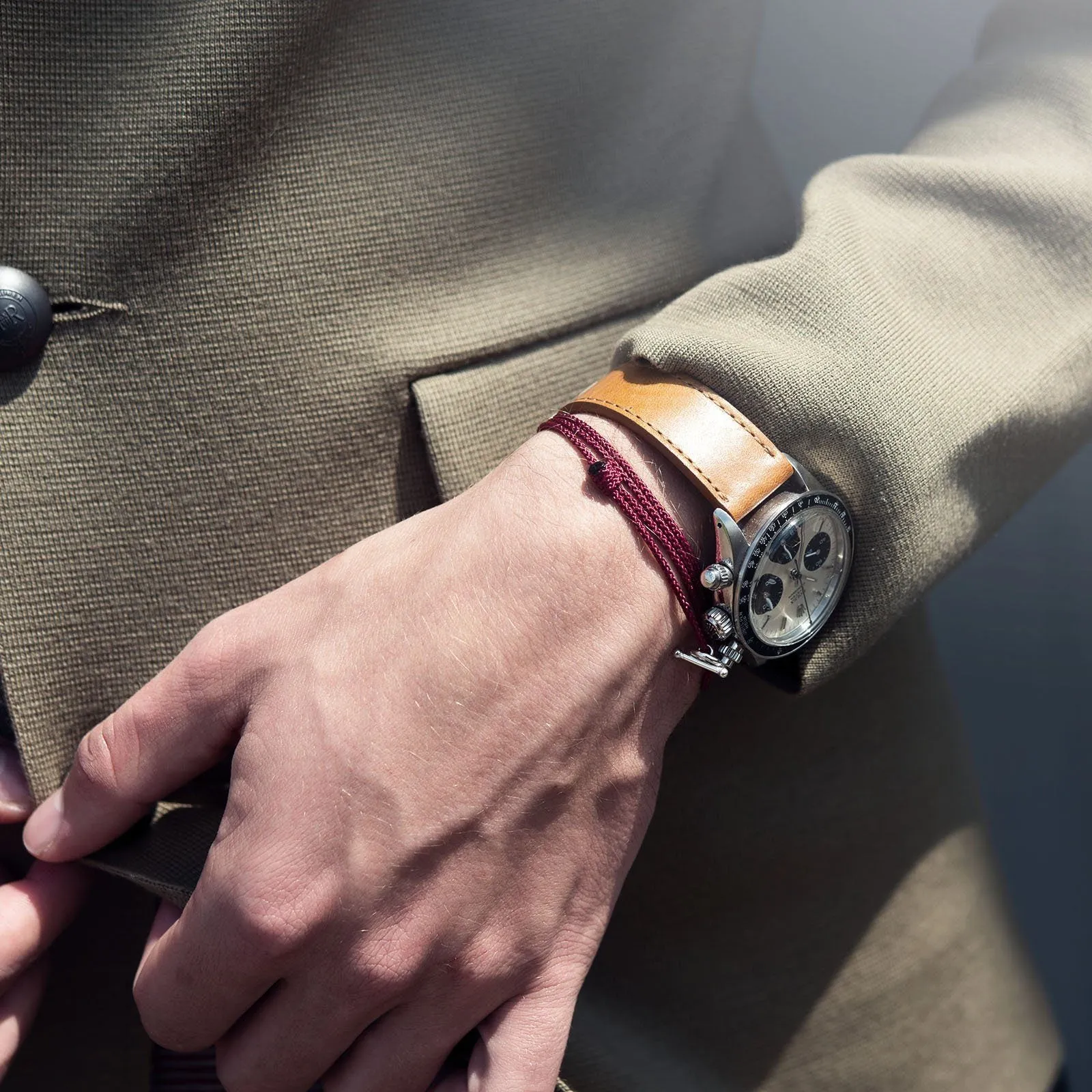 Gilt Brown Tonal Leather Watch Strap