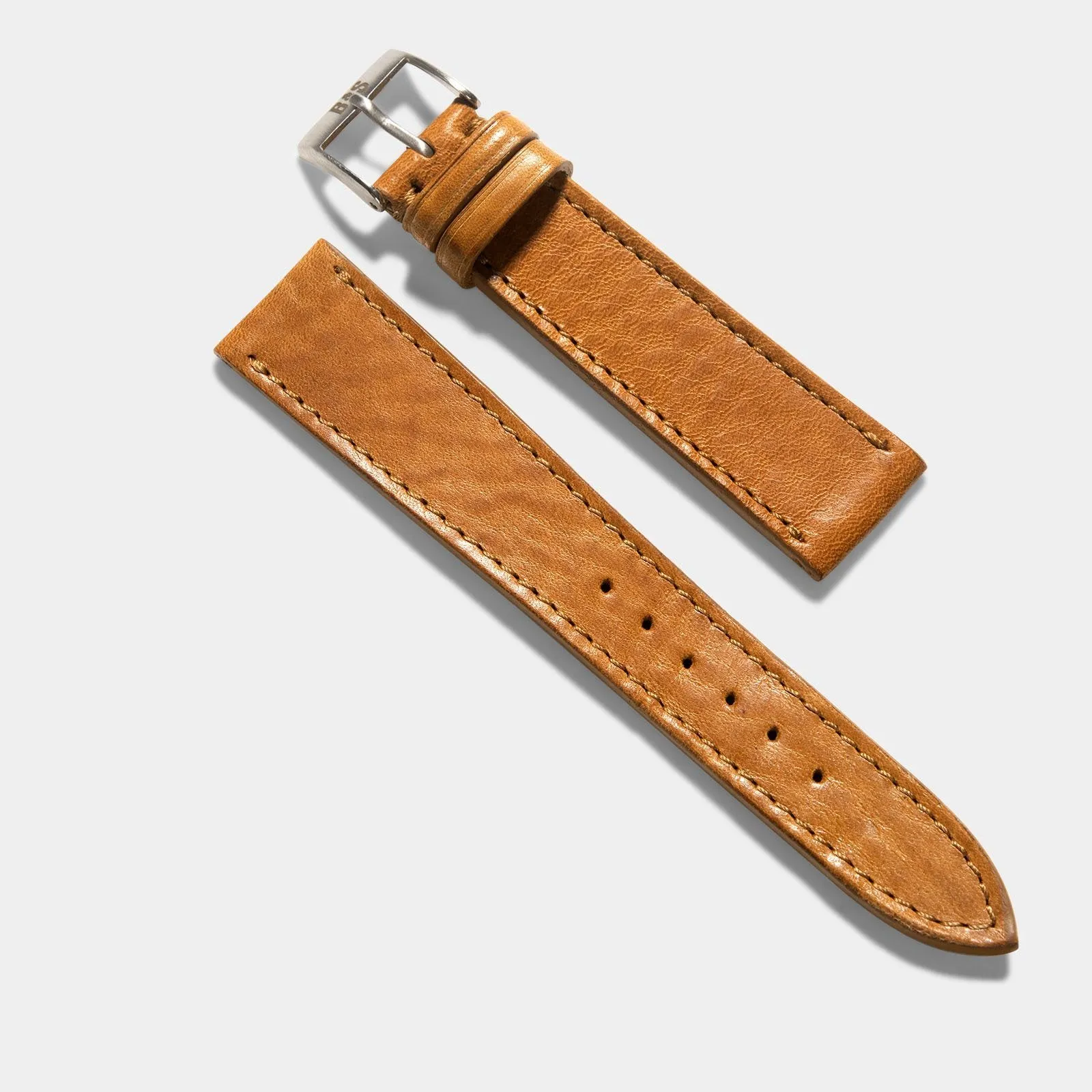 Gilt Brown Tonal Leather Watch Strap