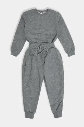 Grey Cartoon Character Back Kids Tracksuit