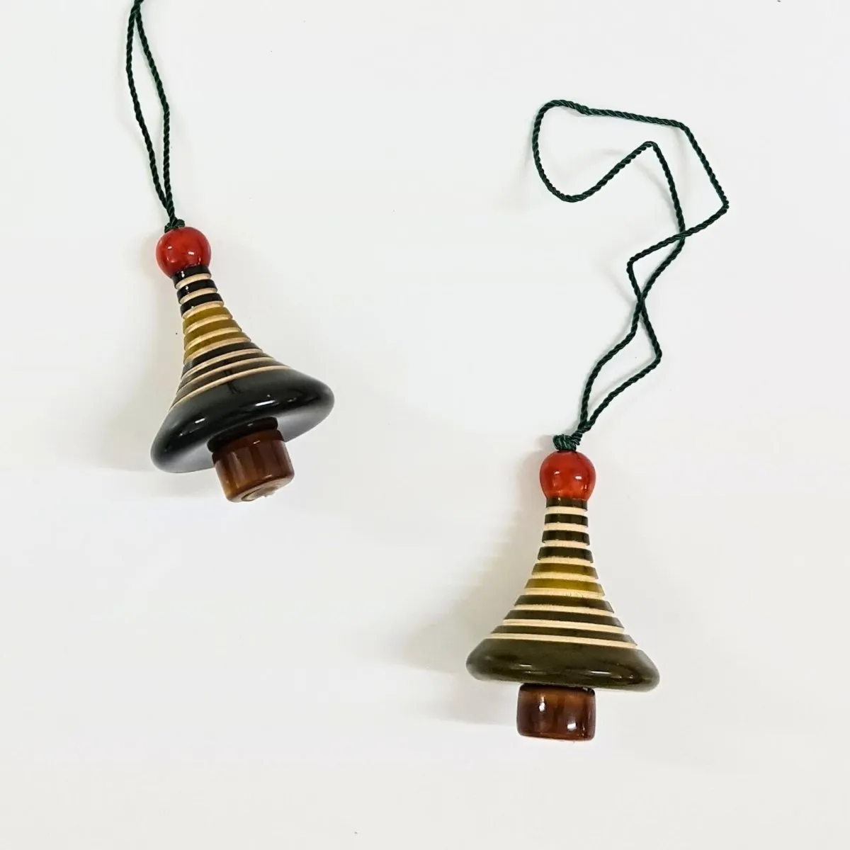 Handmade All Natural Wooden Christmas Tree Ornaments(Set of 2)