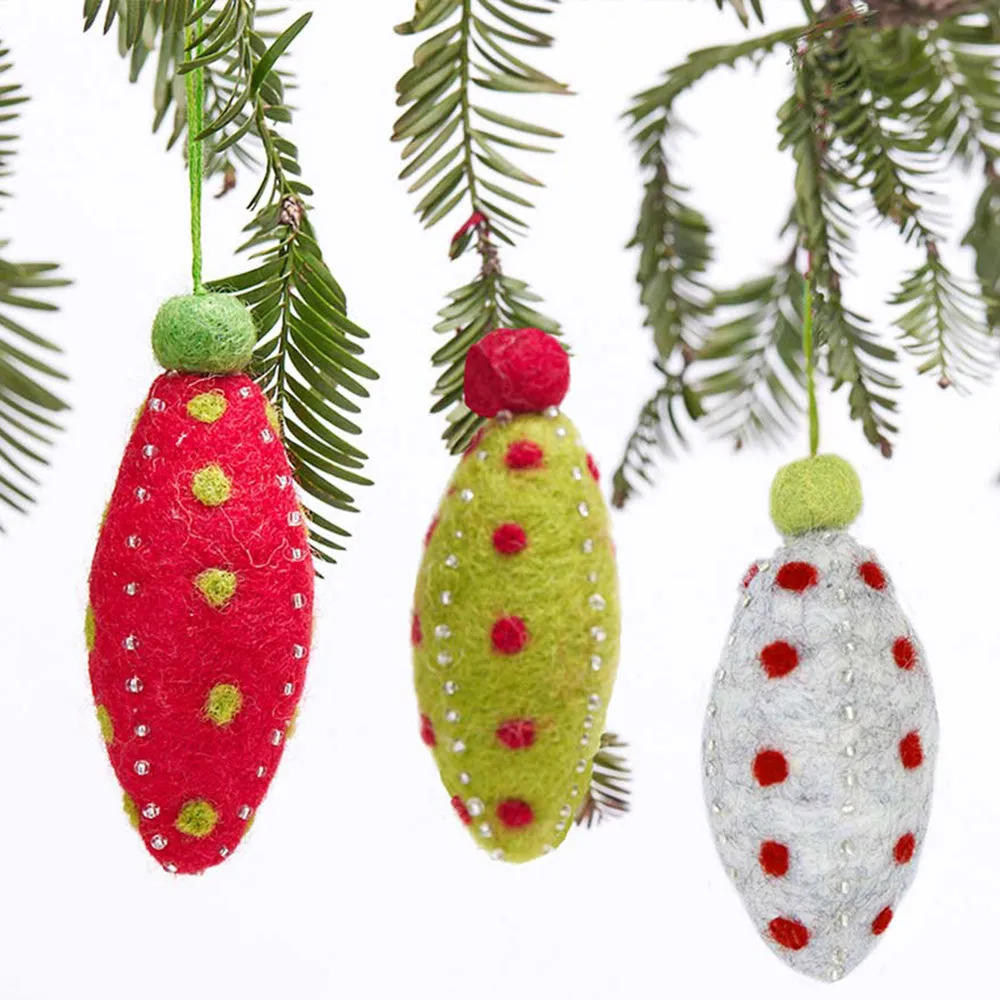 Long Drop Felt Ornaments Pack 3