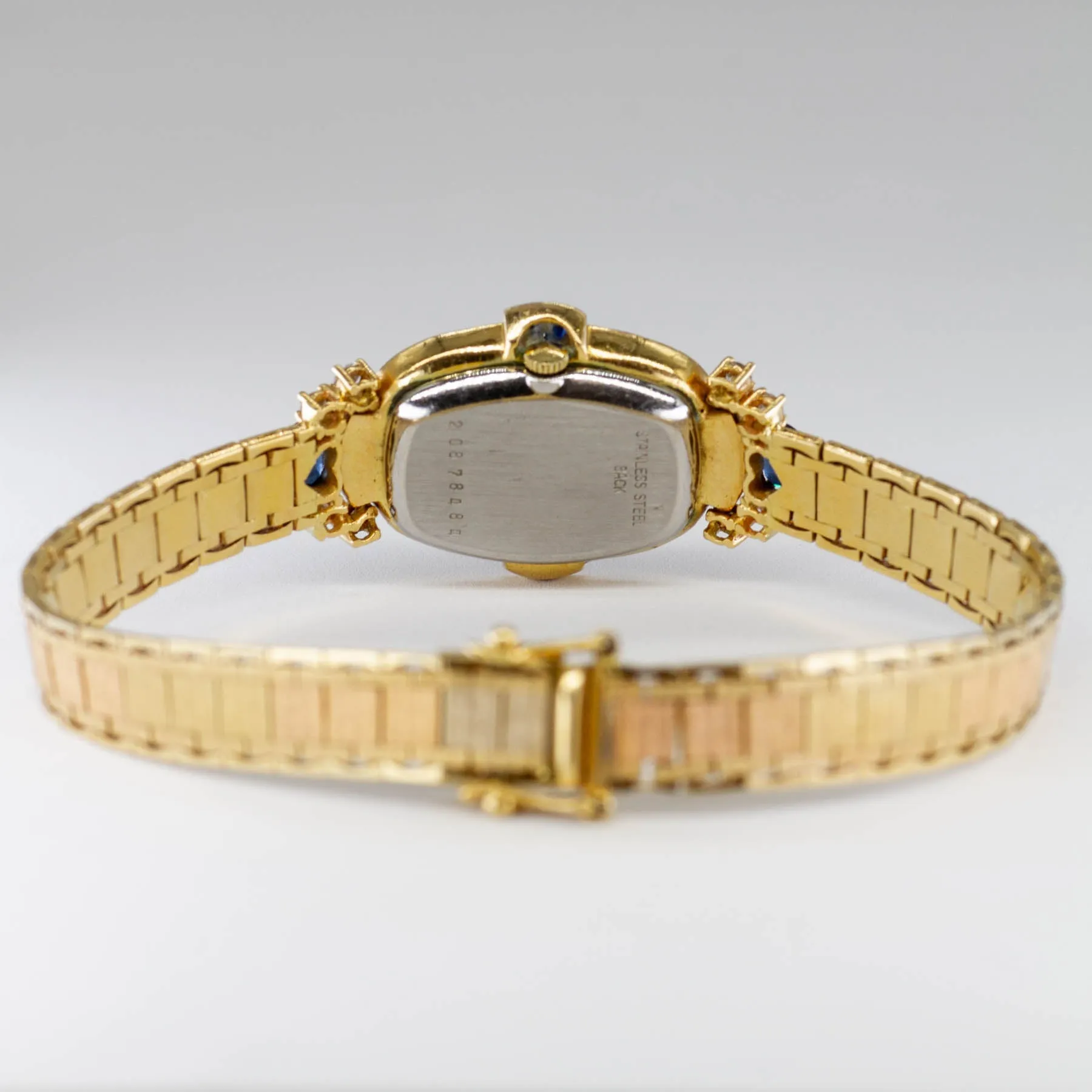 'Longines' Vintage 18k Sapphire and Diamond Watch | 2.00 ctw, 0.60 ctw | 7.5"