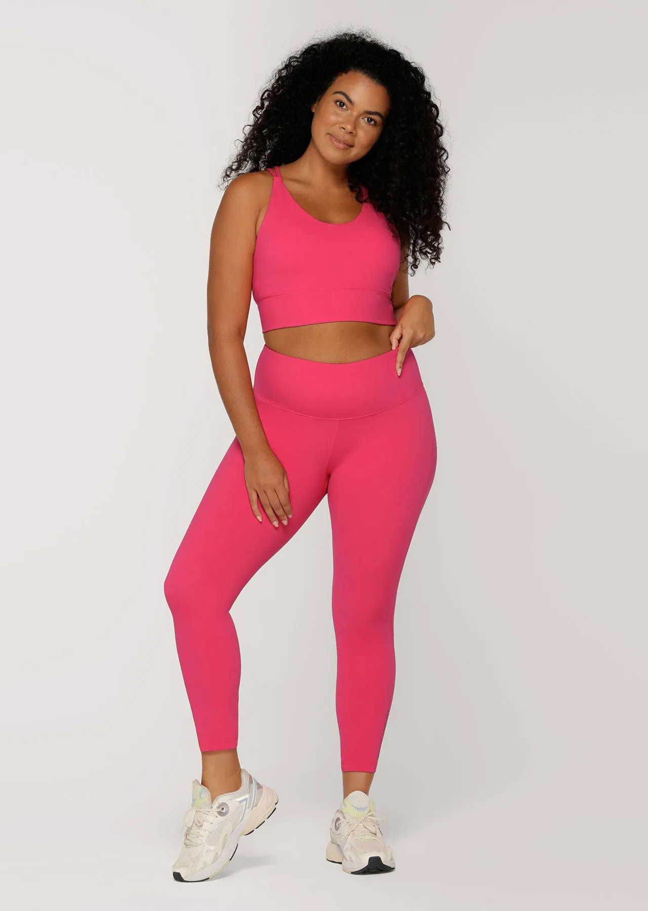 Lotus Longline Sports Bra Neon Raspberry