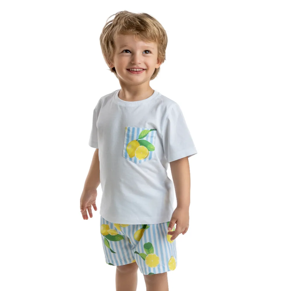 Meia Pata Boys Lemons Swimming Shorts & T-Shirt