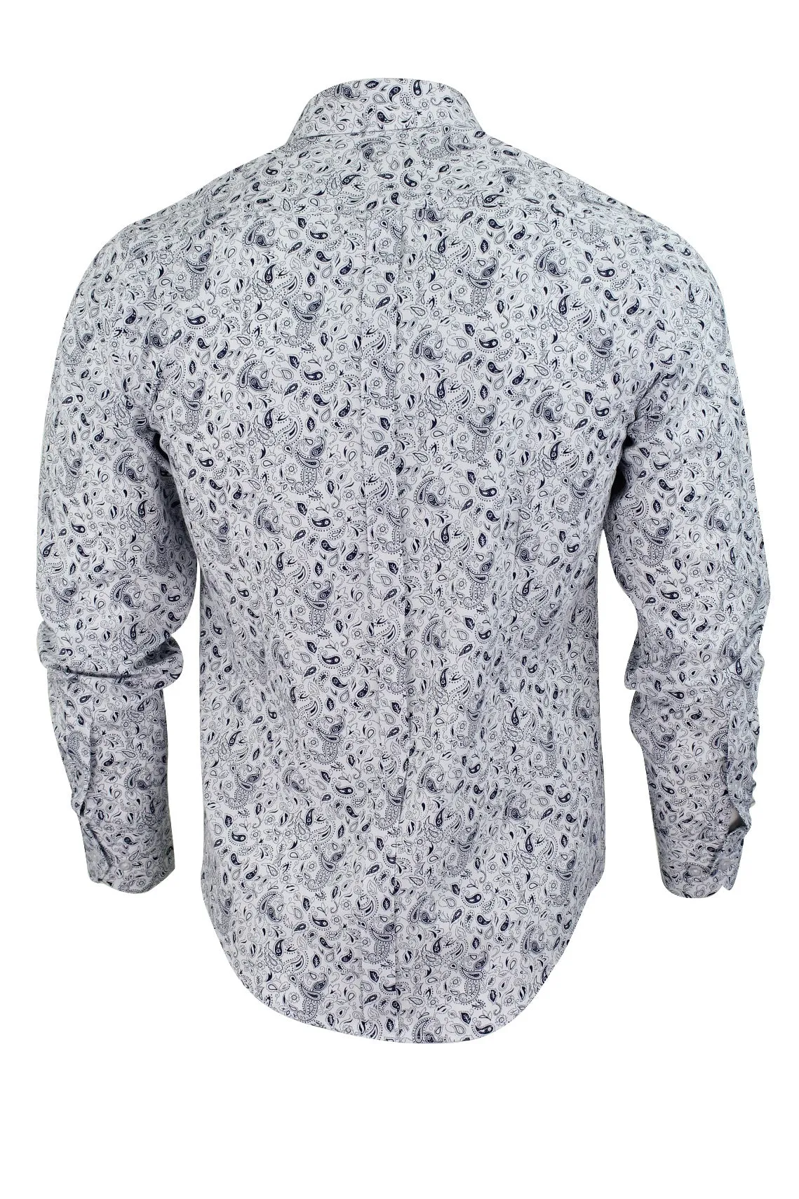 Mens Shirt Paisley by Xact - Fashion Long Sleeve Button Down