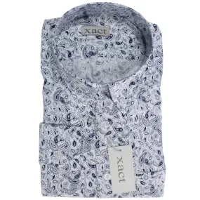 Mens Shirt Paisley by Xact - Fashion Long Sleeve Button Down