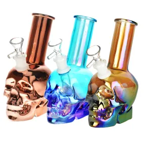 Metallic Sunset Skull Water Pipe