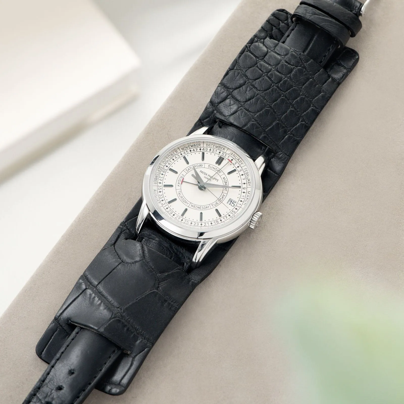 Newman Black Croco Leather Watch Strap