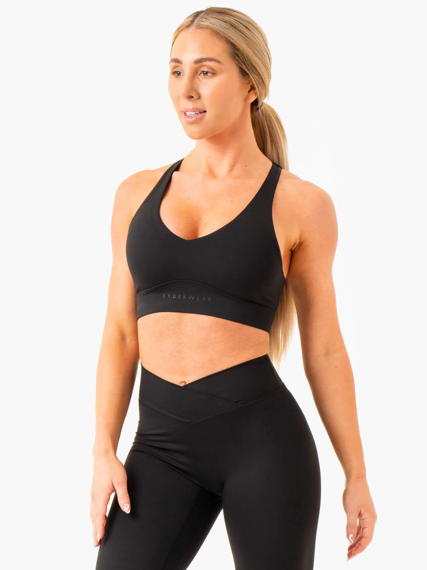 NKD Cross Over Sports Bra - Black