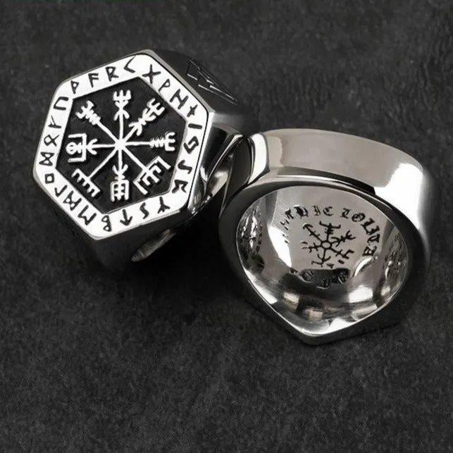 Nordic Mythology Viking Rune Stainless Steel Fashion Ring