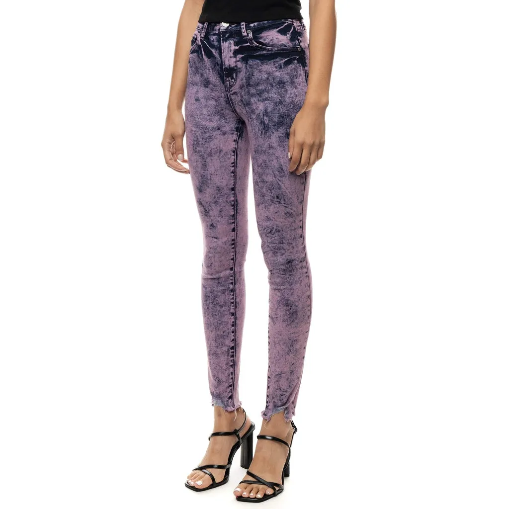 Over Dyed Fashion Denim Pants - Retro Violet