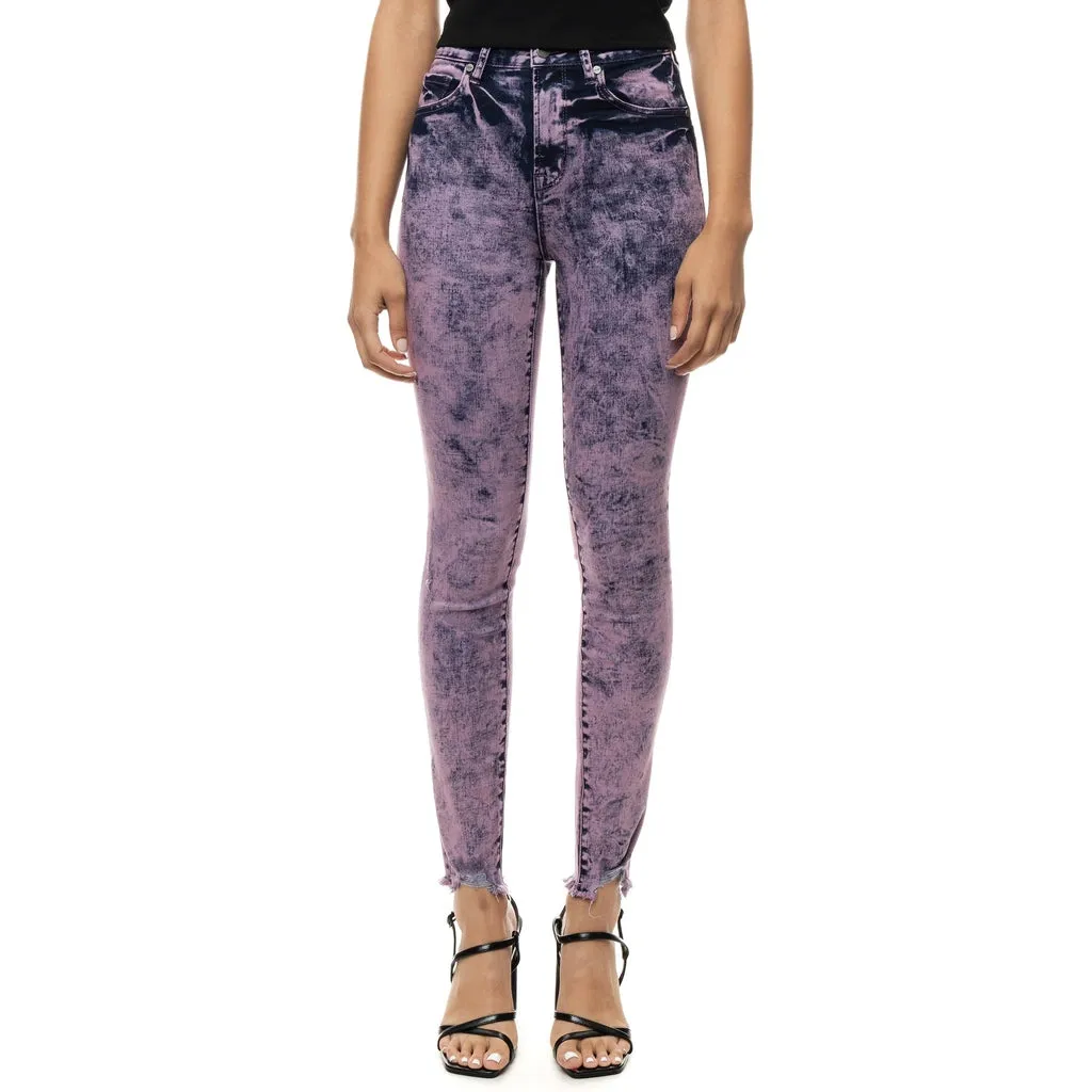 Over Dyed Fashion Denim Pants - Retro Violet