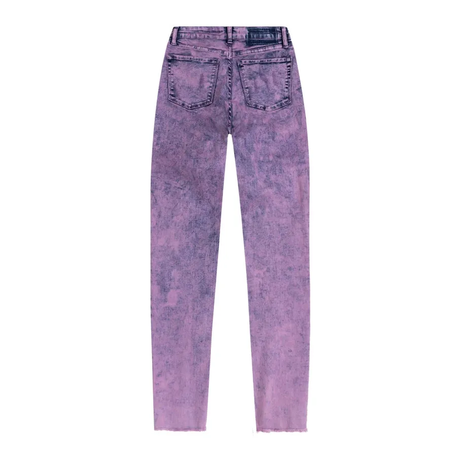 Over Dyed Fashion Denim Pants - Retro Violet