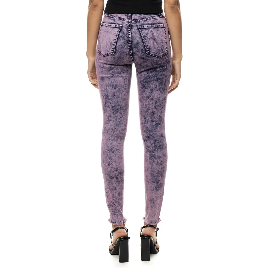 Over Dyed Fashion Denim Pants - Retro Violet