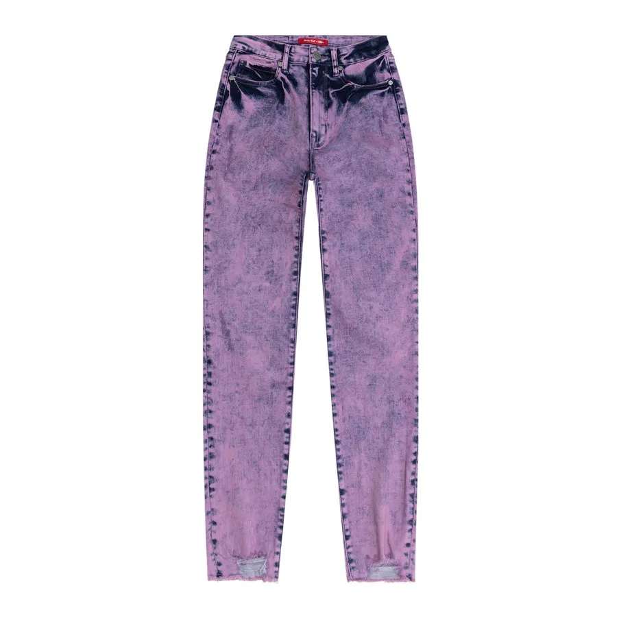 Over Dyed Fashion Denim Pants - Retro Violet