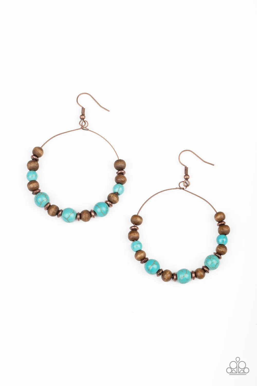 Paparazzi Forestry Fashion - Copper and Blue Earrings