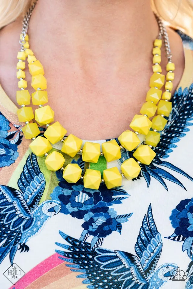 Paparazzi Summer Excursion - Yellow Necklace - Fashion Fix July 2021