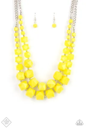 Paparazzi Summer Excursion - Yellow Necklace - Fashion Fix July 2021