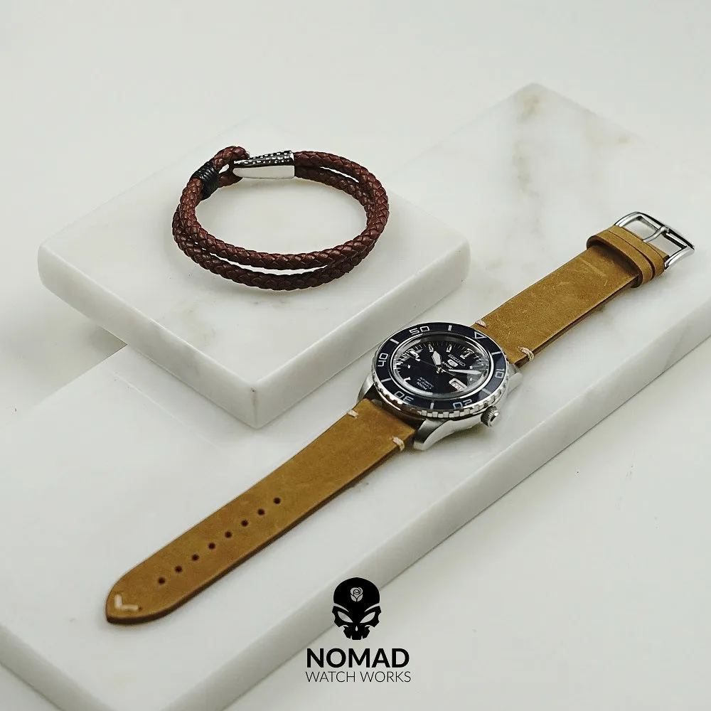 Premium Vintage Calf Leather Watch Strap in Tan