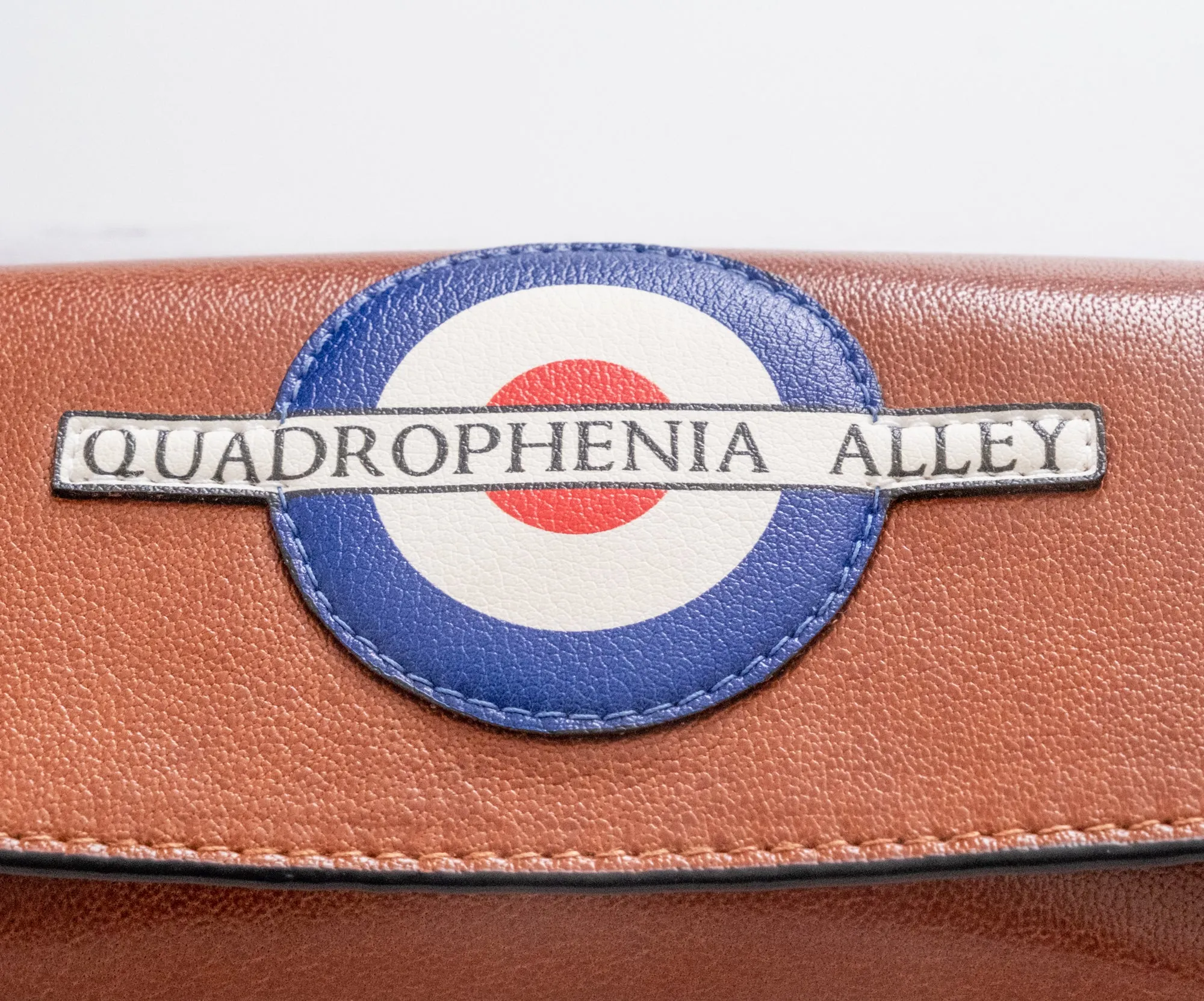 Quadrophenia Alley Exclusive Mod Target Leather Flap Over Glasses Case Brown