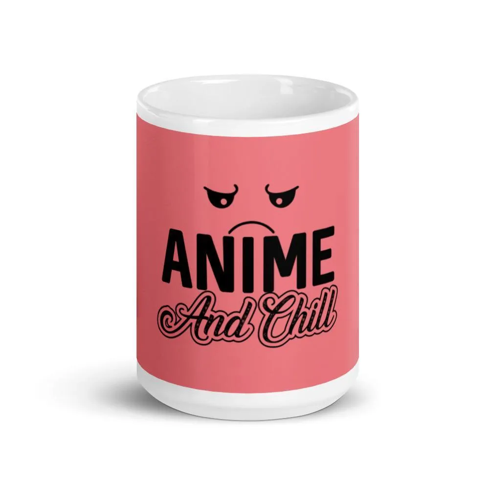 "Anime and Chill-Sad" Mug (Pink)