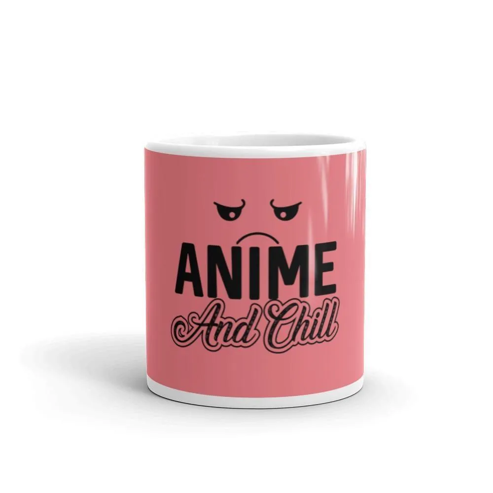 "Anime and Chill-Sad" Mug (Pink)