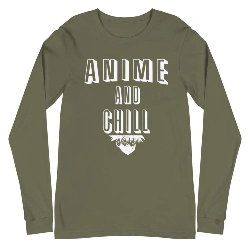 "Anime And Chill" Unisex Long Sleeve Tee